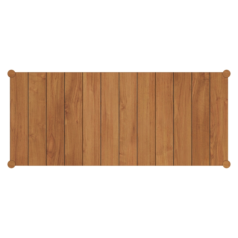 Eleni 89-Inch Outdoor Patio Teak Wood Dining Table in Natural