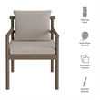 Eleni Outdoor Patio Teak Wood Rope Dining Chair in Weathered Gray Pebble