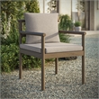 Eleni Outdoor Patio Teak Wood Rope Dining Chair in Weathered Gray Pebble
