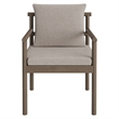 Eleni Outdoor Patio Teak Wood Rope Dining Chair in Weathered Gray Pebble
