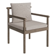 Eleni Outdoor Patio Teak Wood Rope Dining Chair in Weathered Gray Pebble