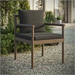 Eleni Outdoor Patio Teak Wood Rope Dining Chair in Weathered Gray Flint