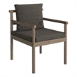 Eleni Outdoor Patio Teak Wood Rope Dining Chair in Weathered Gray Flint