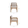 Eleni Outdoor Patio Teak Wood Rope Dining Chair in Natural Sail