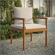 Eleni Outdoor Patio Teak Wood Rope Dining Chair in Natural Sail