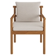 Eleni Outdoor Patio Teak Wood Rope Dining Chair in Natural Sail