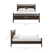 Ginny King Size Vegan Leather Platform Bed Frame in Wenge Mushroom