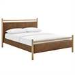 Ginny King Size Vegan Leather Platform Bed Frame in Light Oak Canyon