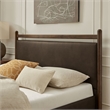 Ginny Queen Size Vegan Leather Platform Bed Frame in Wenge Mushroom