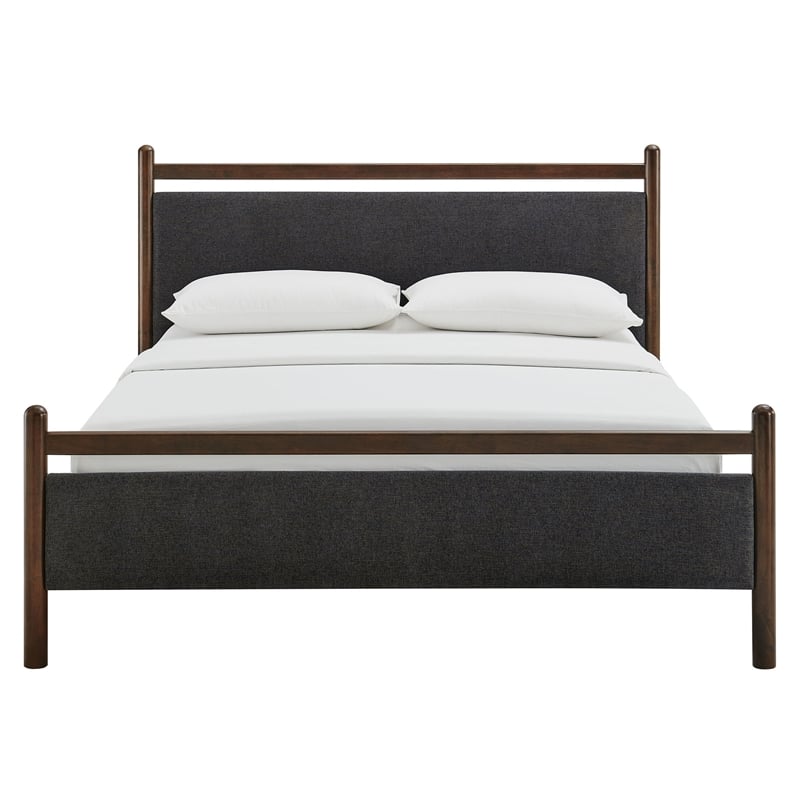 Ginny King Size Platform Bed Frame in Wenge Heathered Dark Gray