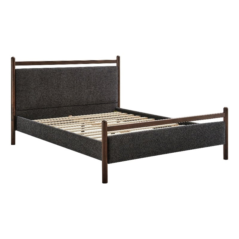 Ginny King Size Platform Bed Frame in Wenge Heathered Dark Gray
