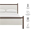 Ginny King Size Platform Bed Frame in Wenge Heathered Ivory
