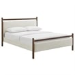 Ginny King Size Platform Bed Frame in Wenge Heathered Ivory
