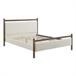 Ginny King Size Platform Bed Frame in Wenge Heathered Ivory