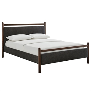 Ginny Full Size Platform Bed Frame in Wenge Heathered Dark Gray