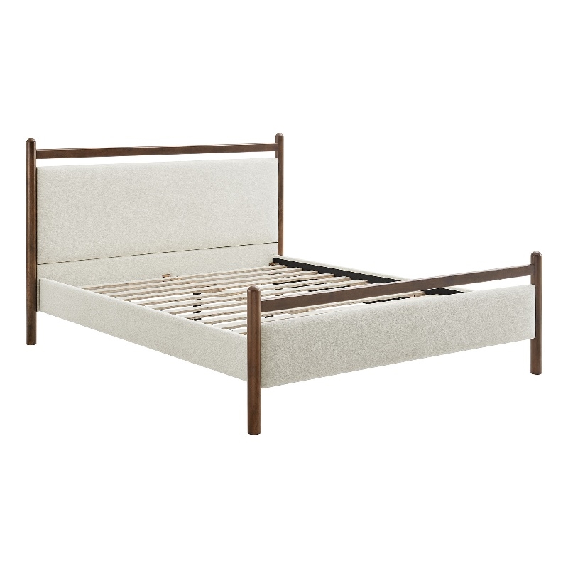 Ginny Full Size Platform Bed Frame in Wenge Heathered Ivory