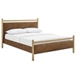 Ginny Full Size Vegan Leather Platform Bed Frame in Light Oak Canyon