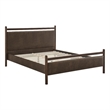 Ginny Full Size Vegan Leather Platform Bed Frame in Wenge Mushroom
