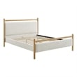 Ginny Queen Size Platform Bed Frame in Light Oak Heathered Ivory