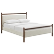 Ginny Queen Size Platform Bed Frame in Wenge Heathered Ivory