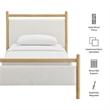 Ginny Twin Size Platform Bed Frame in Light Oak Heathered Ivory