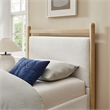 Ginny Twin Size Platform Bed Frame in Light Oak Heathered Ivory