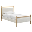 Ginny Twin Size Platform Bed Frame in Light Oak Heathered Ivory