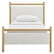 Ginny Twin Size Platform Bed Frame in Light Oak Heathered Ivory