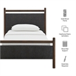 Ginny Twin Size Platform Bed Frame in Wenge Heathered Dark Gray