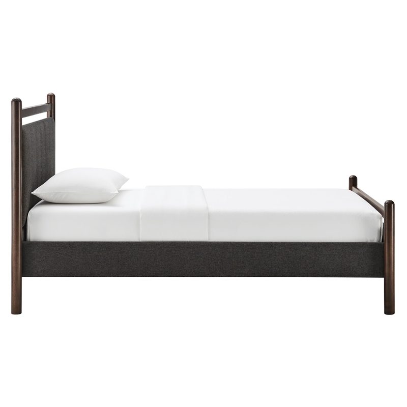 Ginny Twin Size Platform Bed Frame in Wenge Heathered Dark Gray