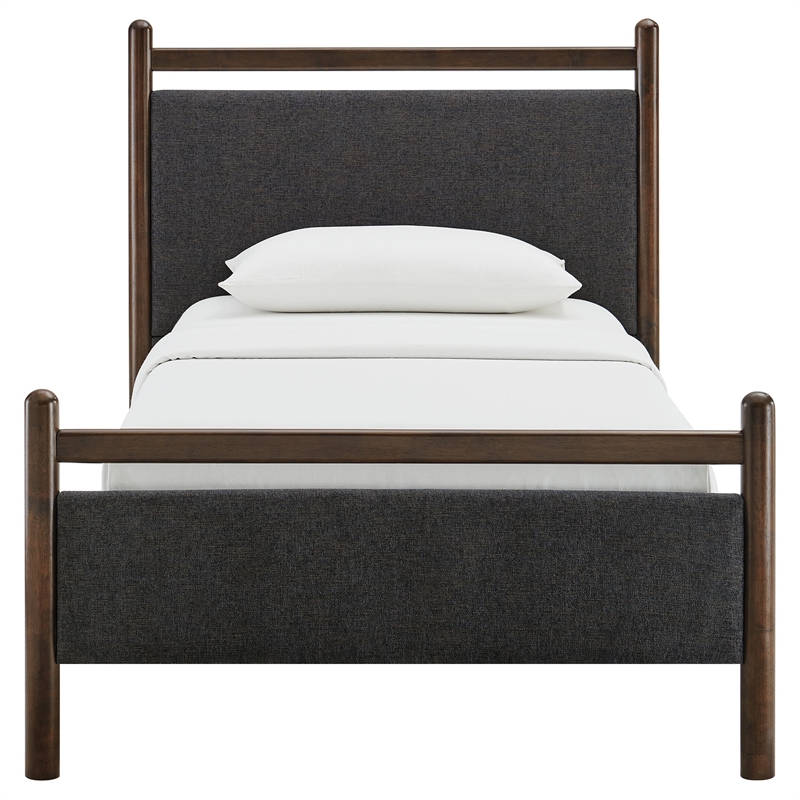 Ginny Twin Size Platform Bed Frame in Wenge Heathered Dark Gray