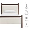 Ginny Twin Size Platform Bed Frame in Wenge Heathered Ivory