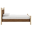 Ginny Twin Size Vegan Leather Platform Bed Frame in Light Oak Canyon