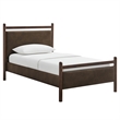 Ginny Twin Size Vegan Leather Platform Bed Frame in Wenge Mushroom
