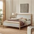 Ginny Full Size Platform Bed Frame in Light Oak Heathered Ivory