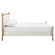 Ginny Full Size Platform Bed Frame in Light Oak Heathered Ivory