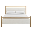 Ginny Full Size Platform Bed Frame in Light Oak Heathered Ivory