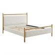 Ginny Full Size Platform Bed Frame in Light Oak Heathered Ivory