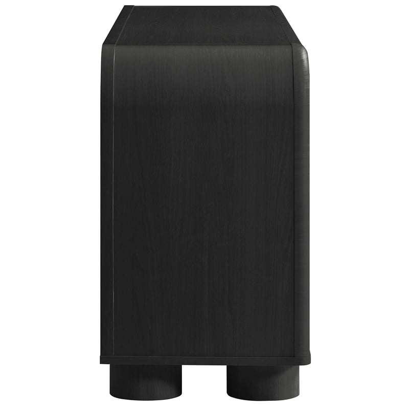 Bellamy Curved 4-Door Sideboard Cabinet in Black Oak