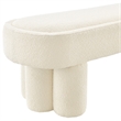Mossi 52-Inch Oval Boucle Fabric Bench in Cream