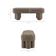 Mossi 52-Inch Oval Boucle Fabric Bench in Earth