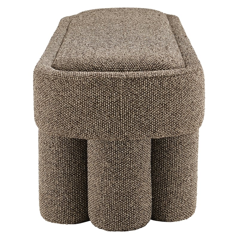 Mossi 52-Inch Oval Boucle Fabric Bench in Earth