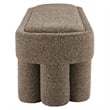 Mossi 52-Inch Oval Boucle Fabric Bench in Earth