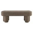 Mossi 52-Inch Oval Boucle Fabric Bench in Earth