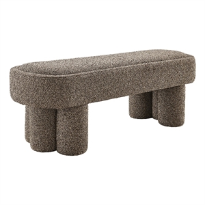 Mossi 52-Inch Oval Boucle Fabric Bench in Earth