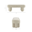 Mossi 52-Inch Oval Boucle Fabric Bench in Marble