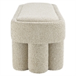 Mossi 52-Inch Oval Boucle Fabric Bench in Marble