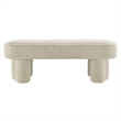 Mossi 52-Inch Oval Boucle Fabric Bench in Marble