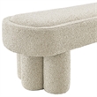 Mossi 52-Inch Oval Boucle Fabric Bench in Marble