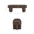 Mossi 52-Inch Oval Vegan Leather Bench in Espresso